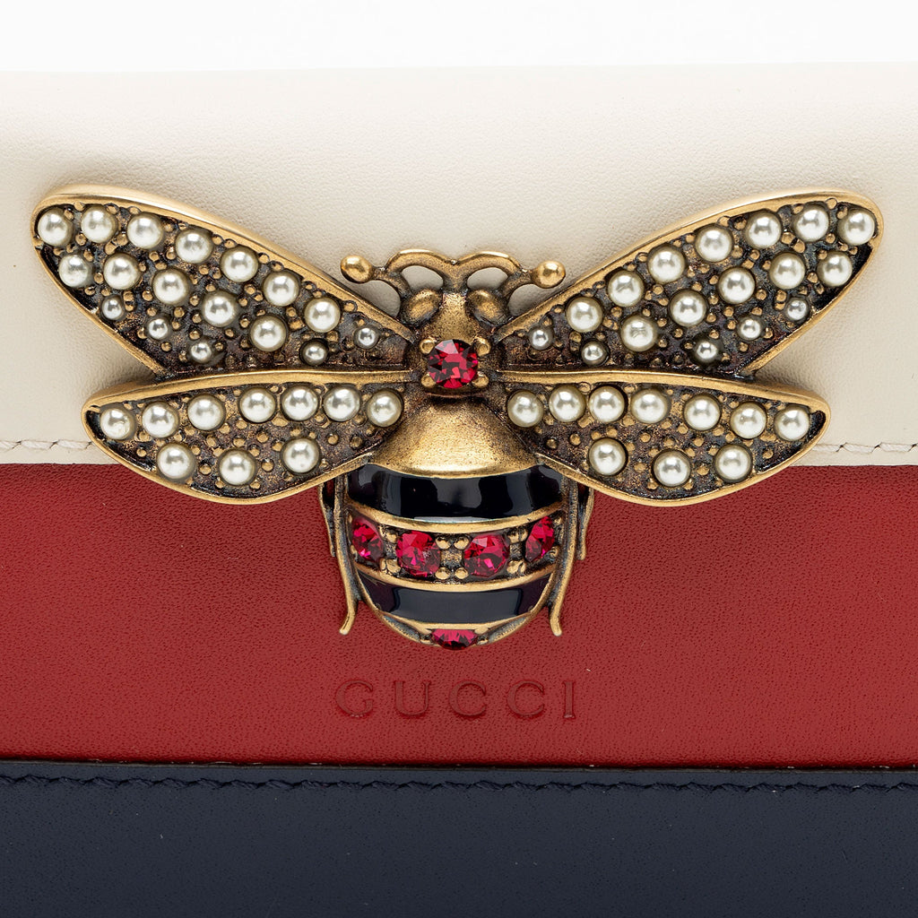 Gucci Leather QueLB Margaret Bee Card Case
