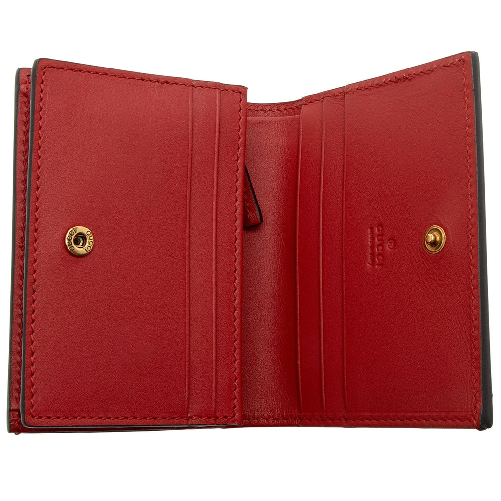 Gucci Leather QueLB Margaret Bee Card Case