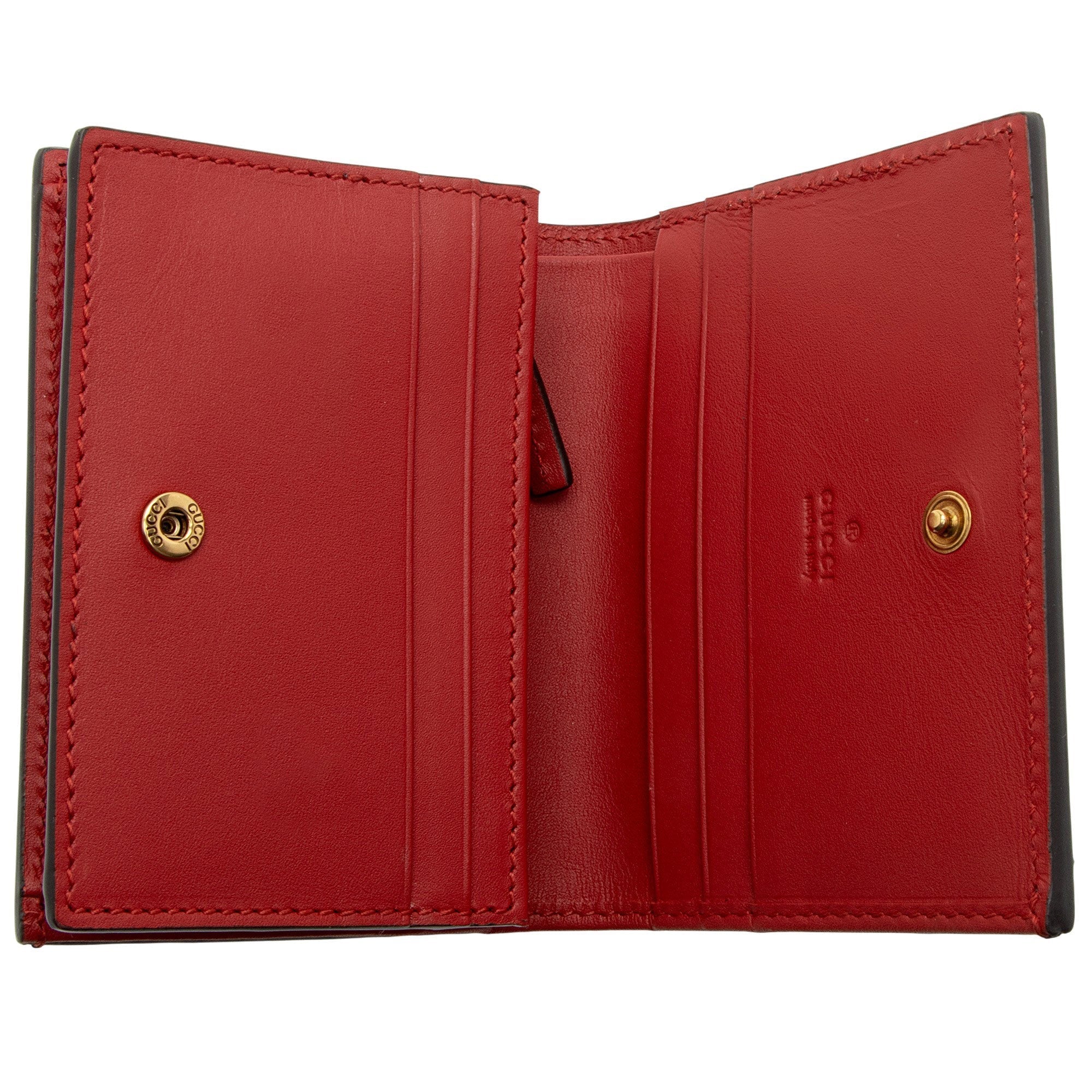 Gucci Leather QueLB Margaret Bee Card Case