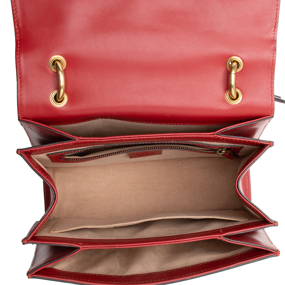 Gucci Leather Queen Margaret Top Handle Satchel (SHF-17422)