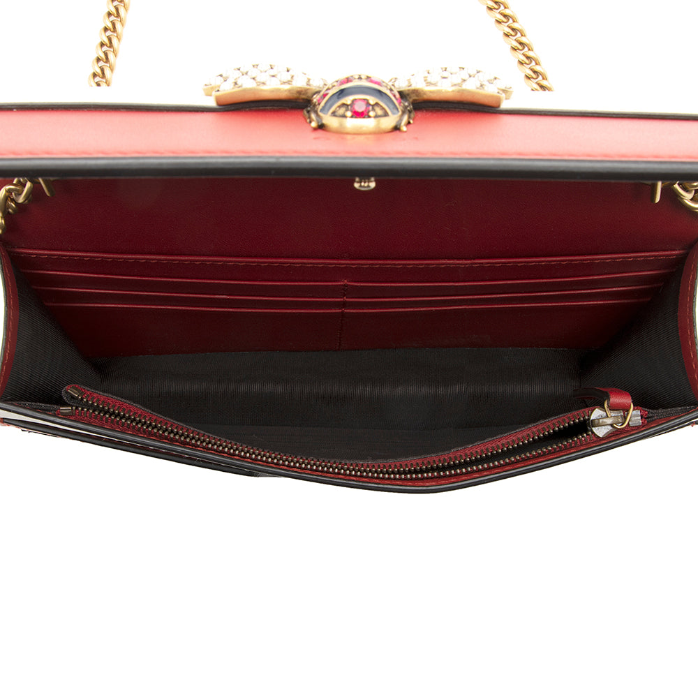 Gucci Leather Queen Margaret Wallet on Chain (SHF-19745)