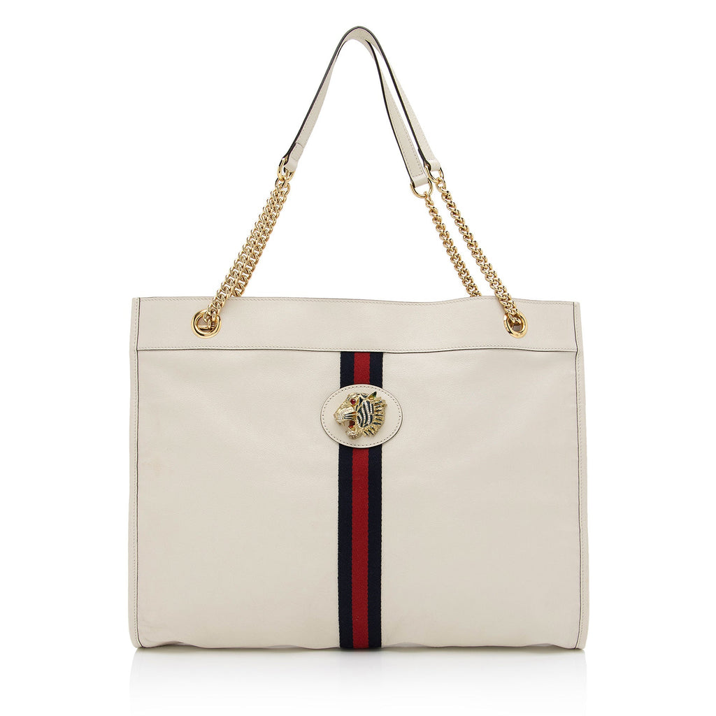 Gucci Leather Rajah Large Tote (SHF-cFWNwM)
