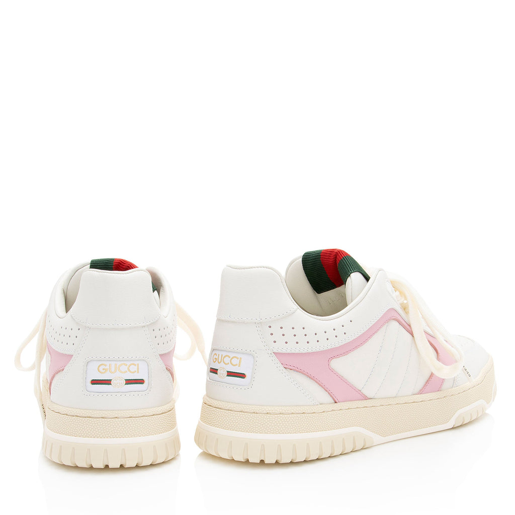 Gucci Leather Re-Web Low Top Sneakers - Size 9 / 39