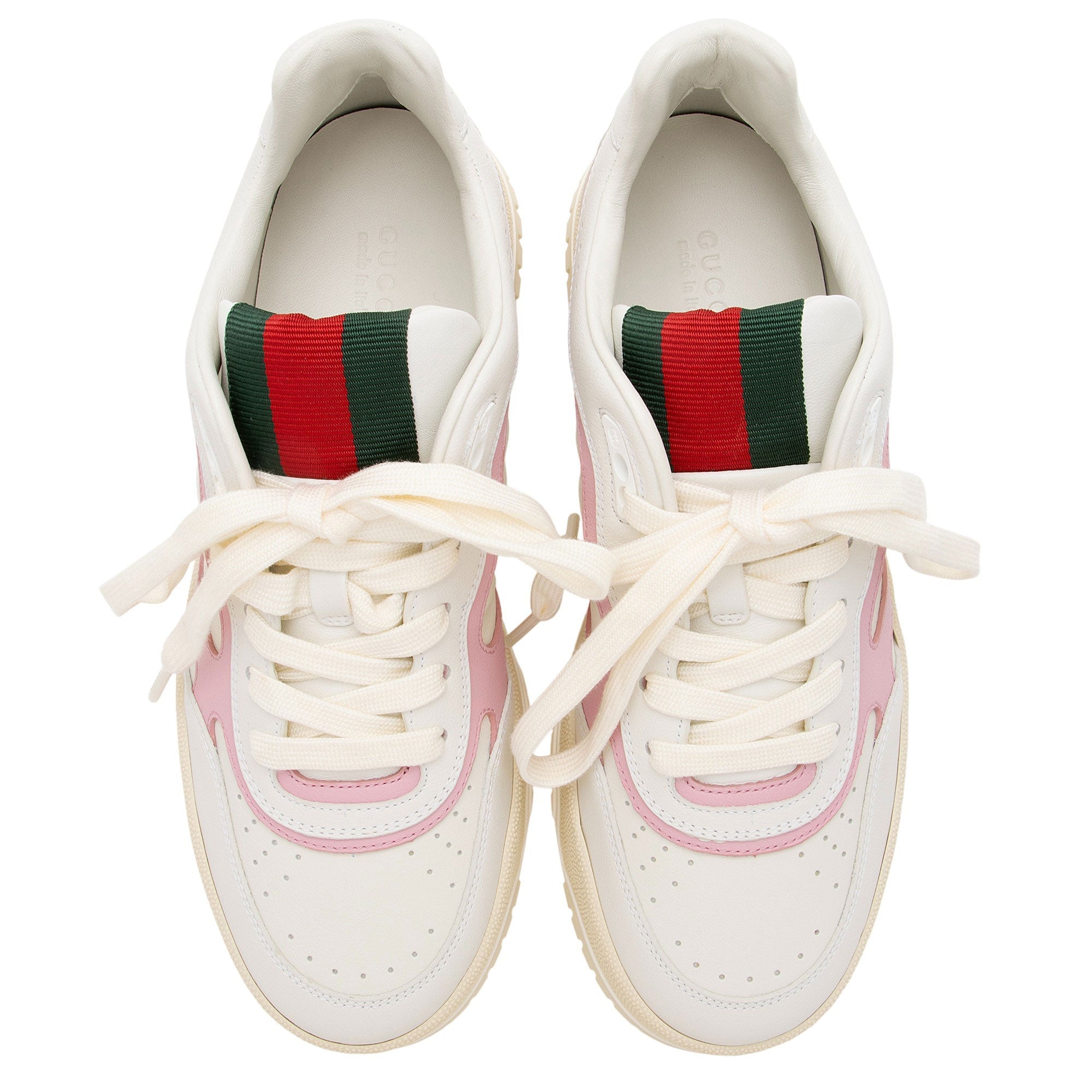 Gucci Leather Re-Web Low Top Sneakers - Size 9 / 39