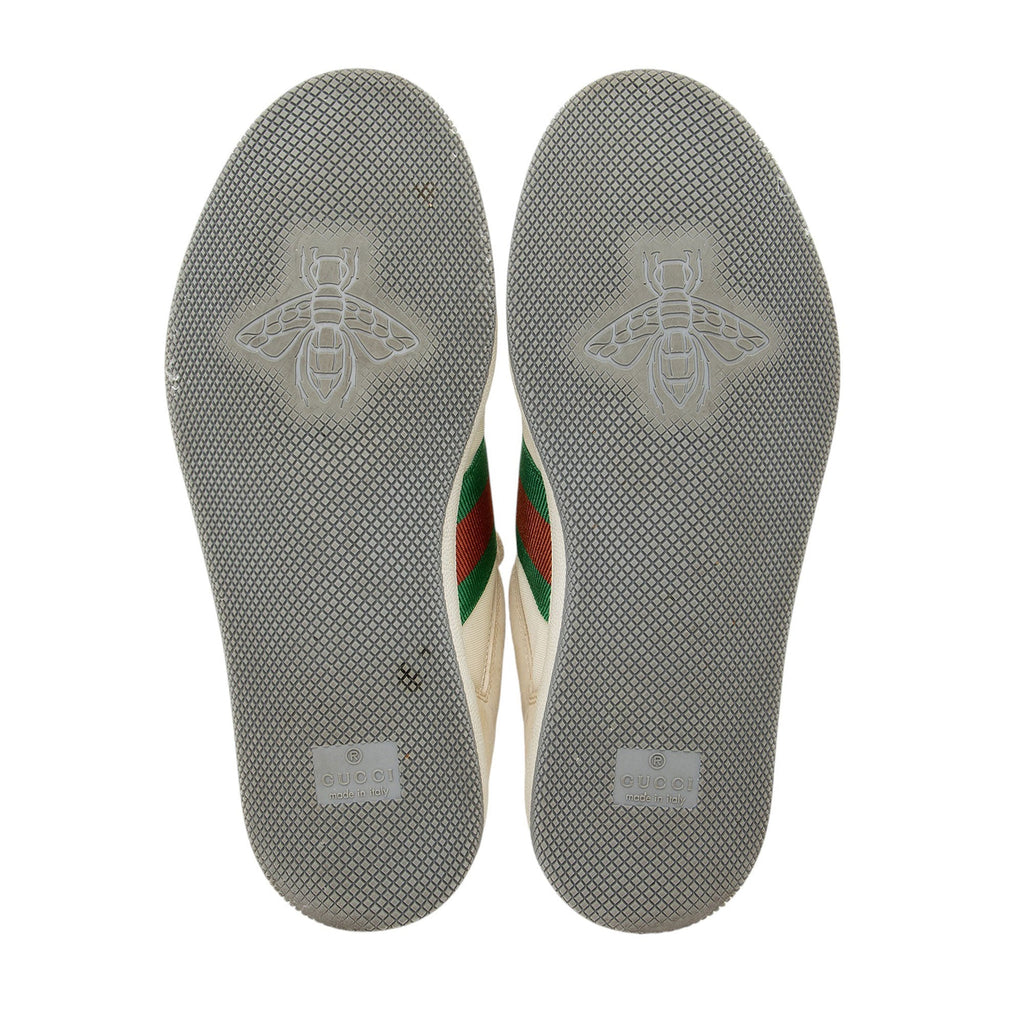Gucci Leather Web Screener Sneakers - Size 5.5 / 35.5