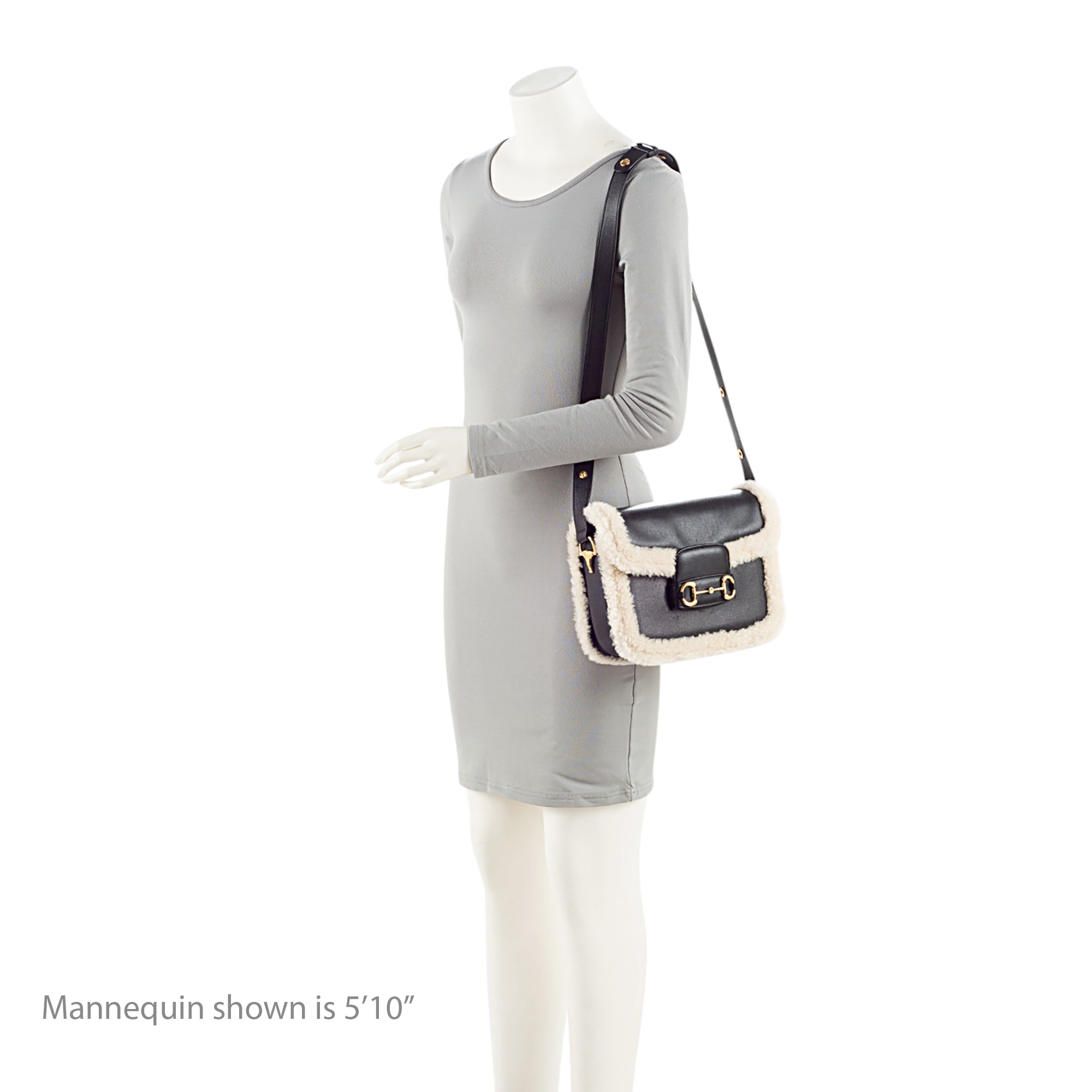 Gucci Leather Shearling Horsebit 1955 Small Bag