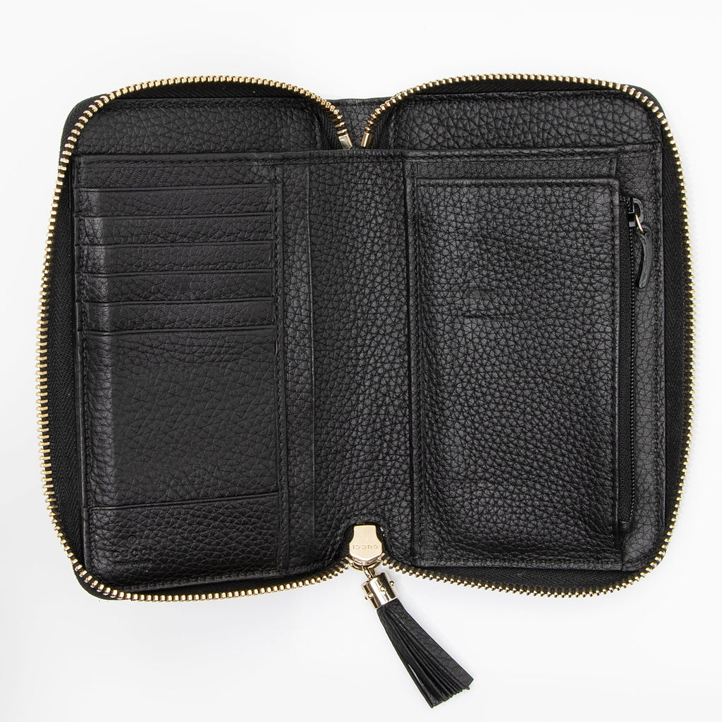 Gucci Leather Soho Medium Zip Around Wallet (SHF-23683)