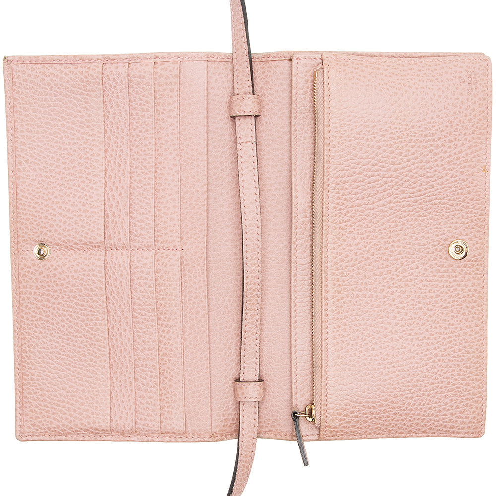 Gucci Leather Swing Wallet with Strap (SHF-15592)
