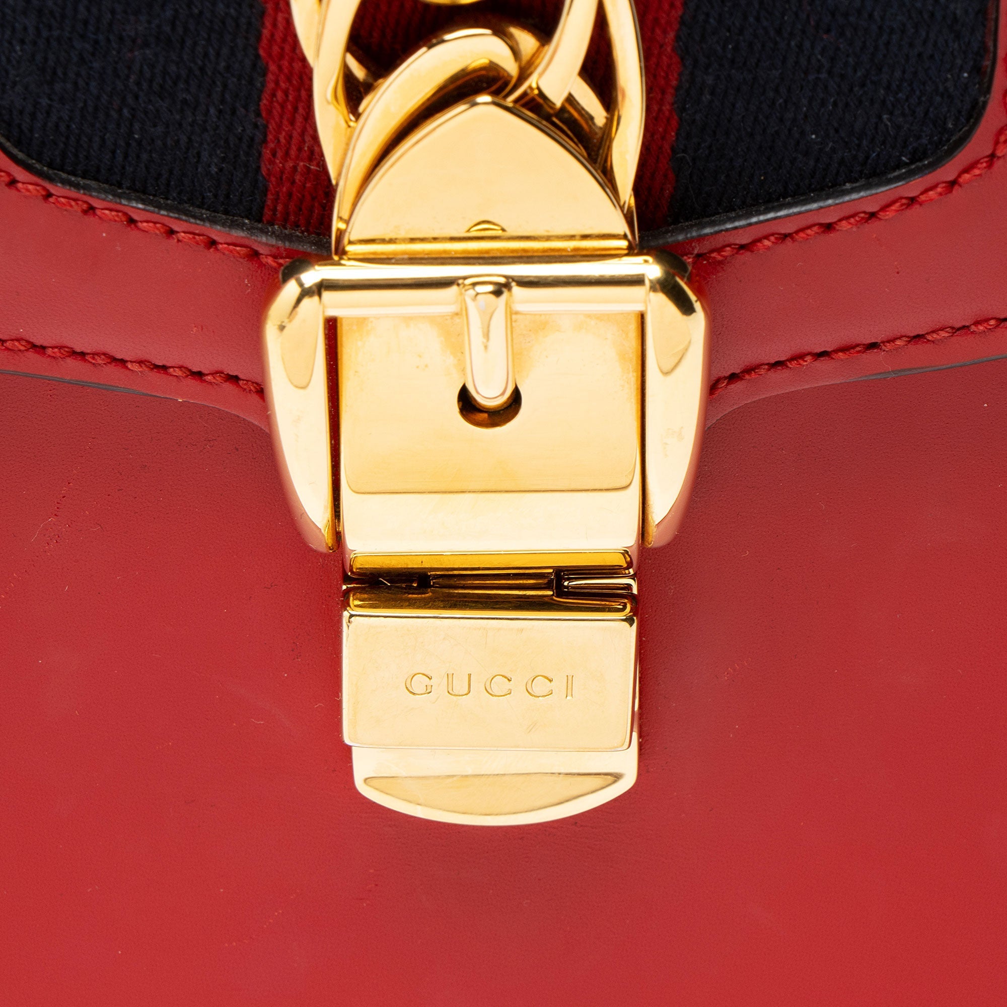 Gucci Leather Sylvie Medium Top Handle