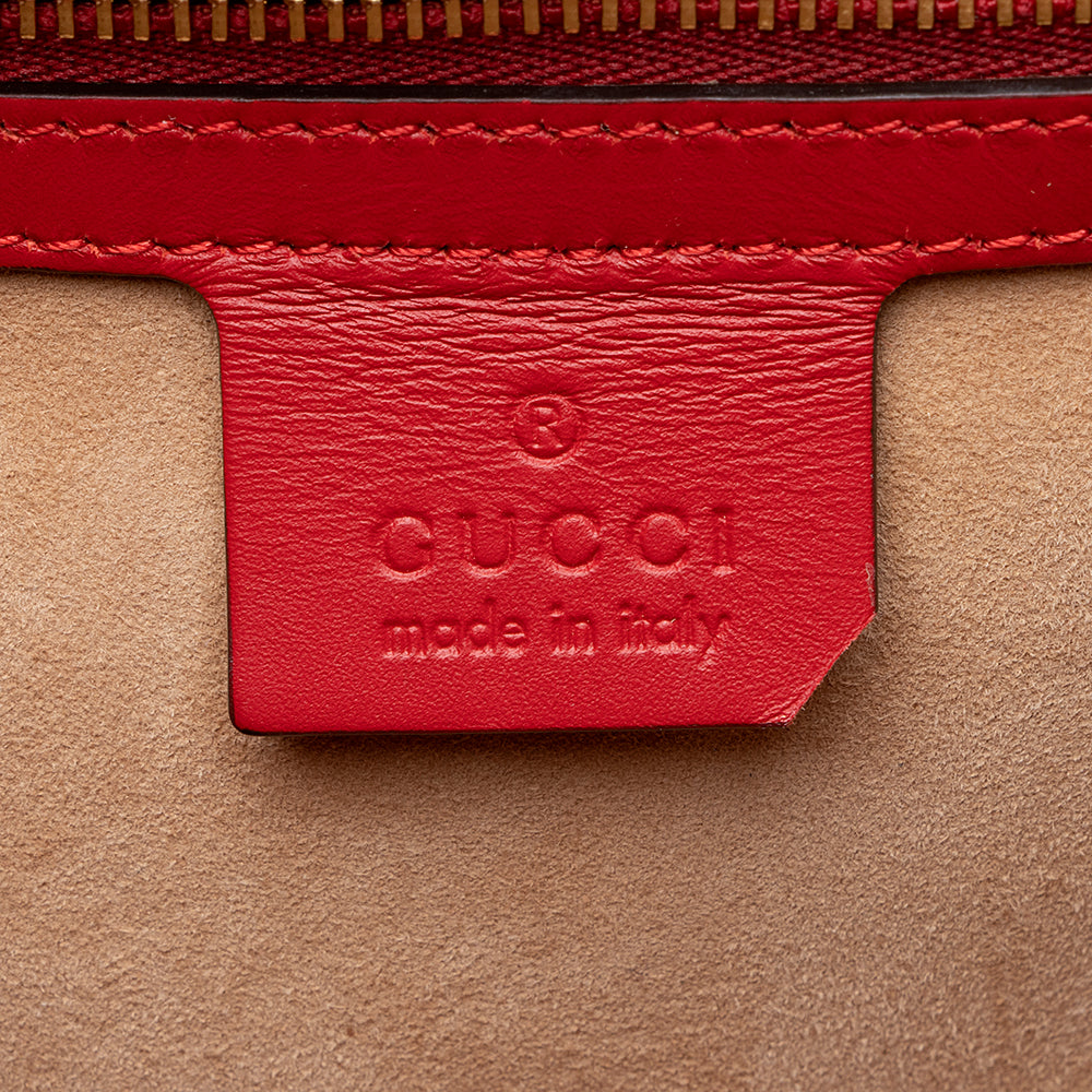 Gucci Leather Sylvie Top Handle Medium Satchel (SHF-21474)
