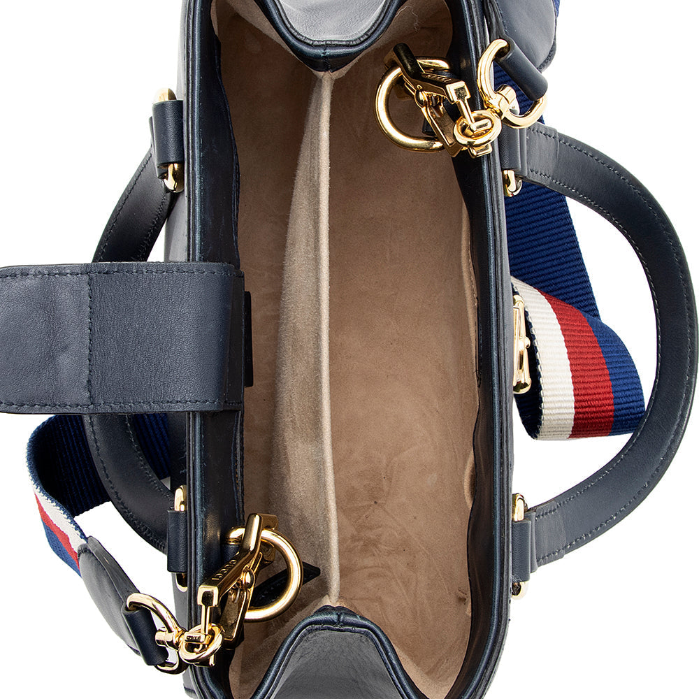 Gucci Leather Sylvie Top Handle Medium Tote (SHF-18968)