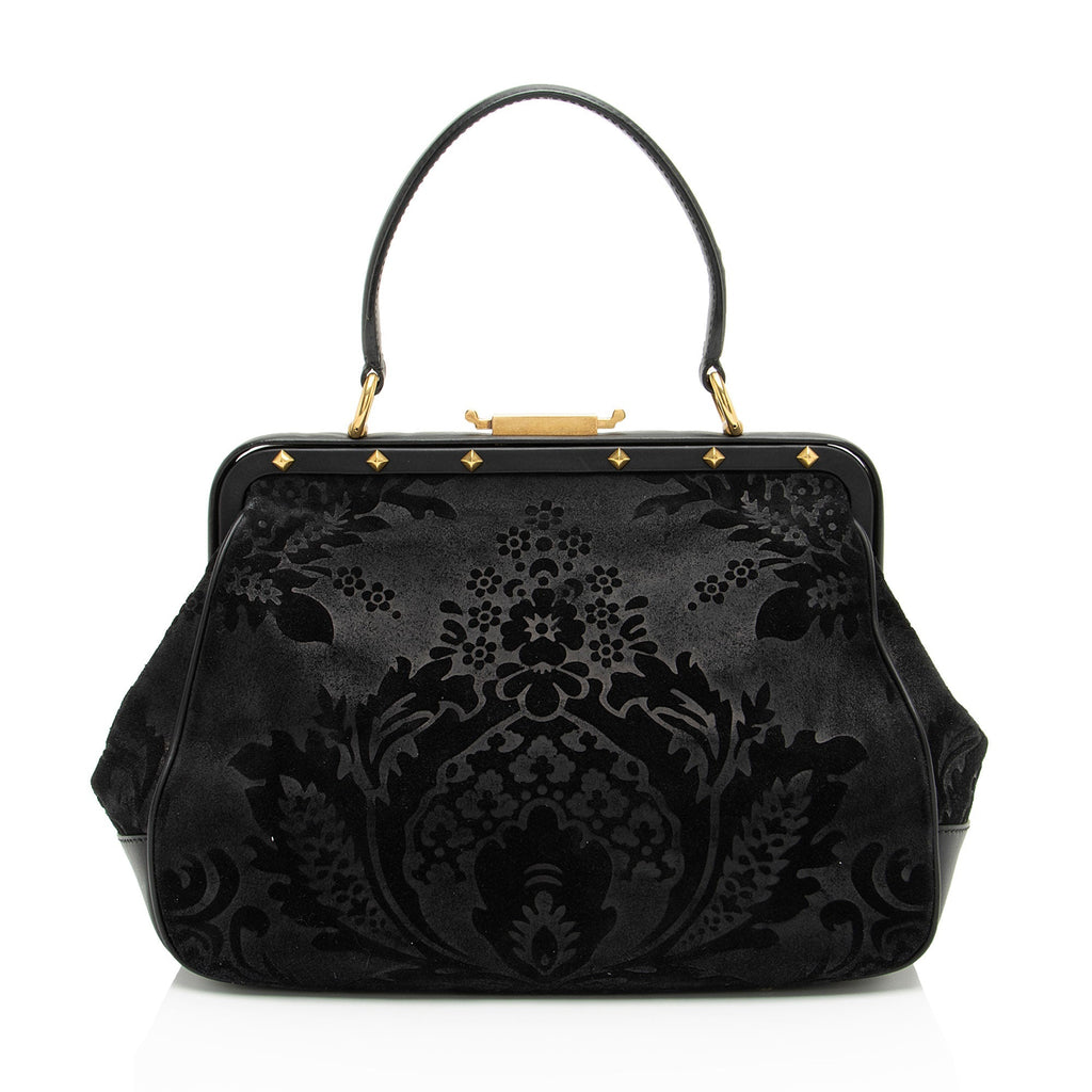 Gucci Leather Velvet Lady Stirrup Top Handle