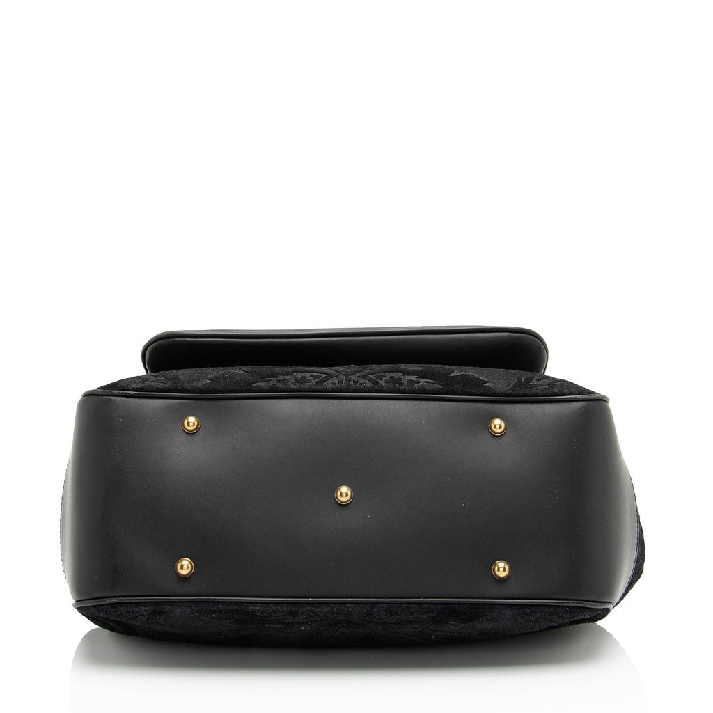 Gucci Leather Velvet Lady Stirrup Top Handle