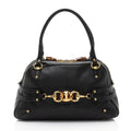 Gucci Leather Bamboo Horsebit Wave Satchel (SHF-Ka9DSr)