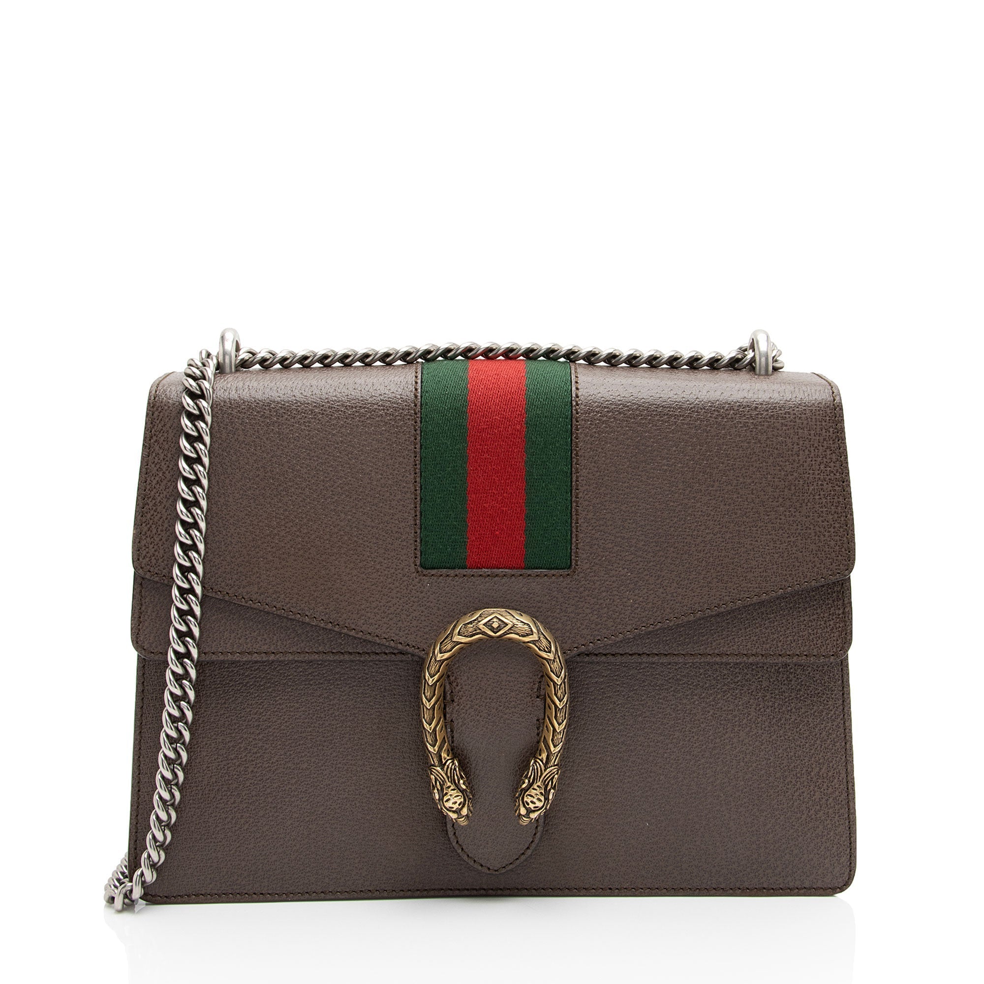 Gucci Leather Web Dionysus Medium Shoulder Bag (SHF-fkJx6y)