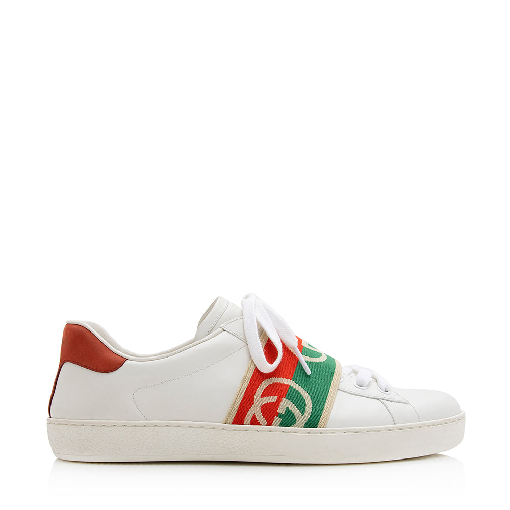 Gucci Leather Web Gucci Ace Sneakers - Size 10 / 40.5 (SHF-20888)