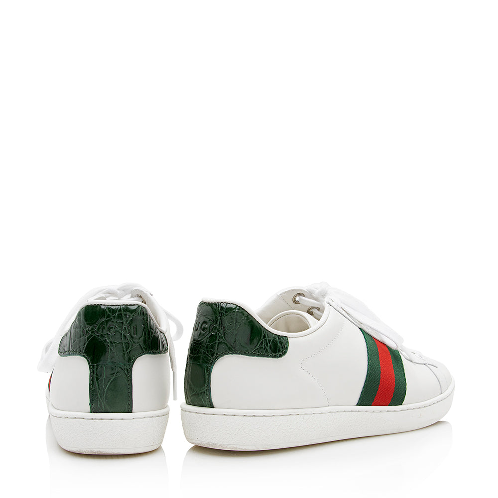 Gucci Leather Web Gucci Ace Sneakers - Size 7 / 37 (SHF-21670)