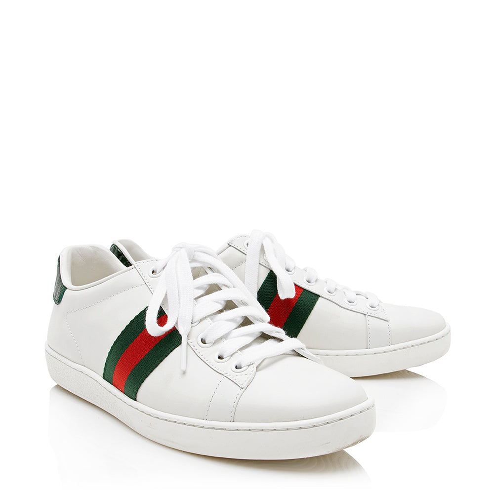 Gucci Leather Web Gucci Ace Sneakers - Size 7 / 37 (SHF-21670)
