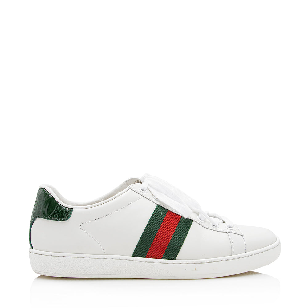 Gucci Leather Web Gucci Ace Sneakers - Size 7 / 37 (SHF-21670)