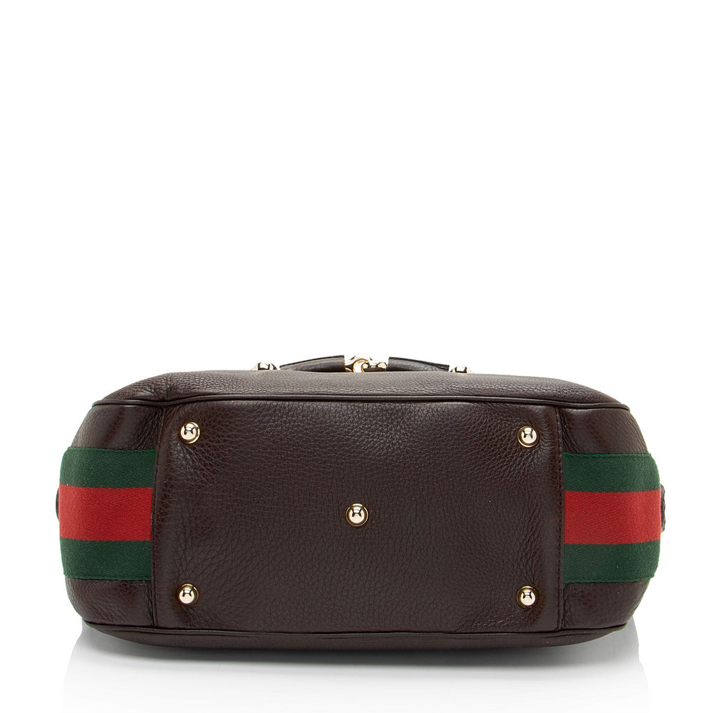 Gucci Leather Web Heritage Horsebit Tote