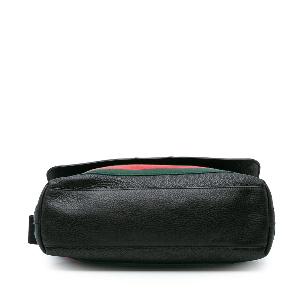 Gucci Leather Web MessLBger Bag