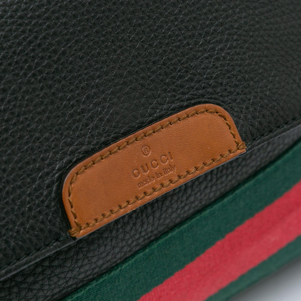 Gucci Leather Web MessLBger Bag