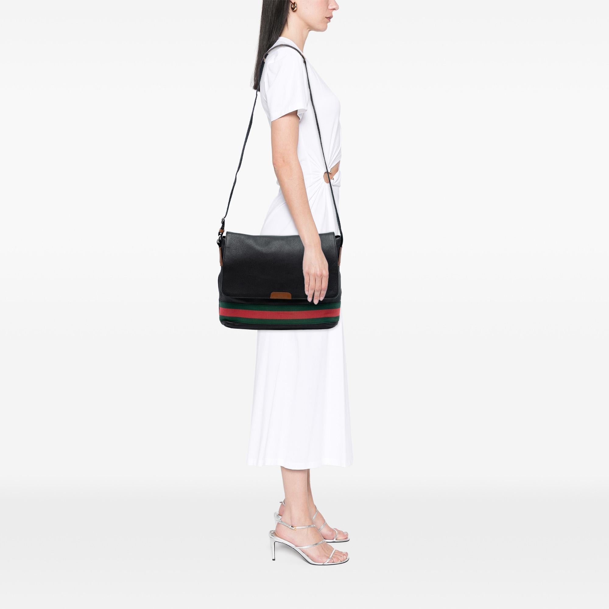 Gucci Leather Web MessLBger Bag