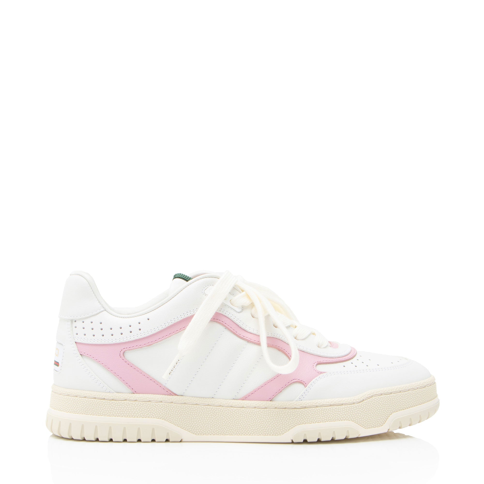 Gucci Leather Web Sneakers - Size 8.5 / 38.5