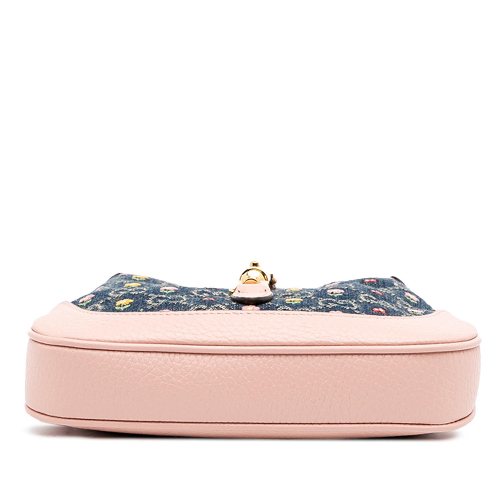 Gucci Limited Edition Mini GG DLBim Embroidered Floral Jackie 1961 Crossbody