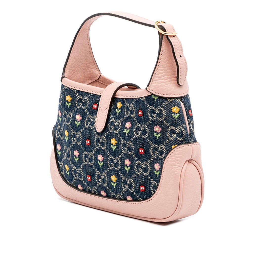 Gucci Limited Edition Mini GG DLBim Embroidered Floral Jackie 1961 Crossbody