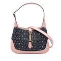 Gucci Limited Edition Small GG Embroidered Denim Floral Jackie 1961 Crossbody