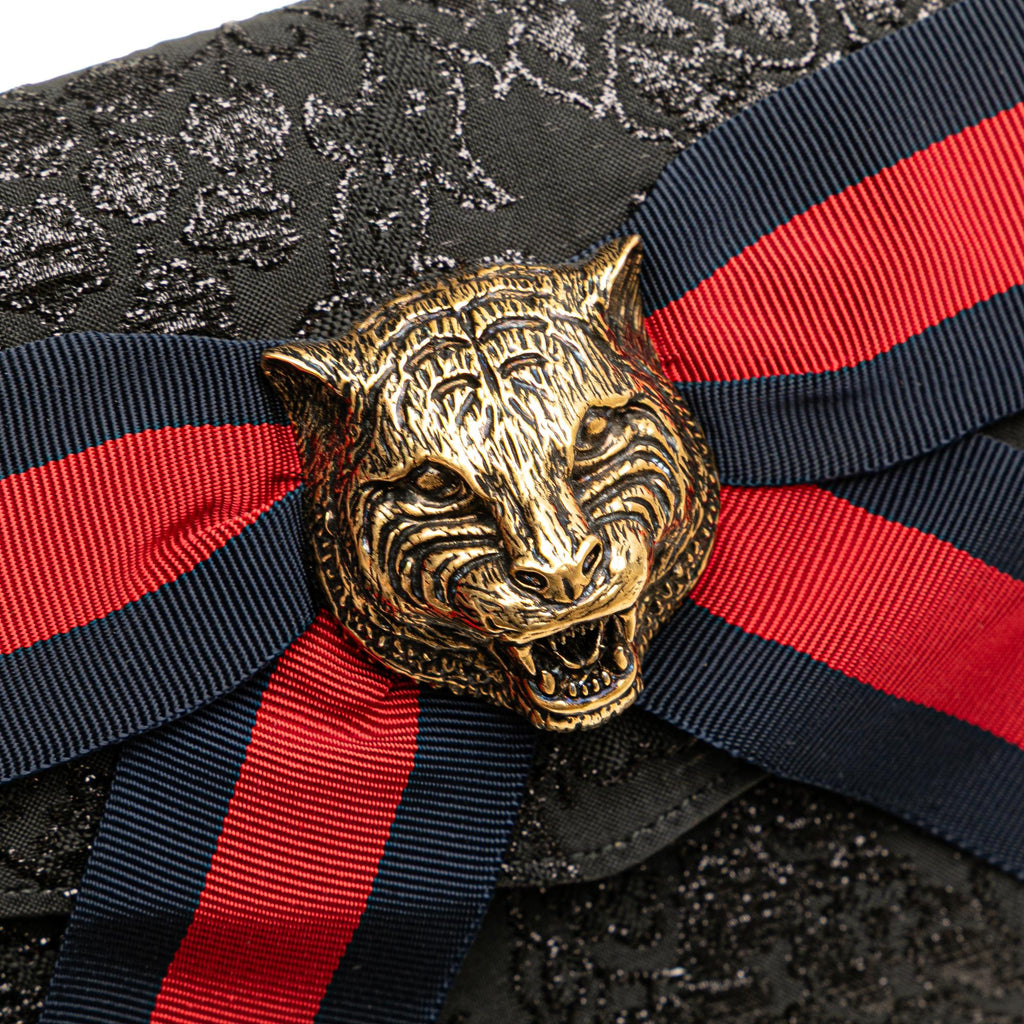Gucci Lurex Brocade Animalier Broadway Clutch