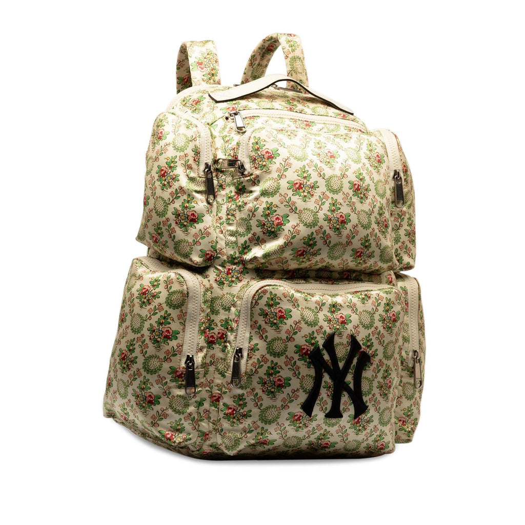 Gucci MLB Floral Satin NY Yankees Patch Backpack (SHG-RhoNm4)