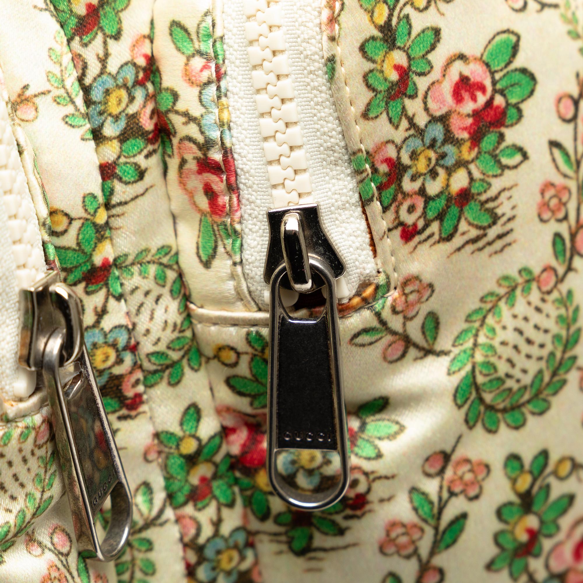 Gucci MLB Floral Satin NY Yankees Patch Backpack (SHG-chovBl)
