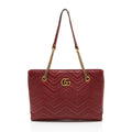 Gucci Matelasse Calfskin GG Marmont Medium Chain Tote