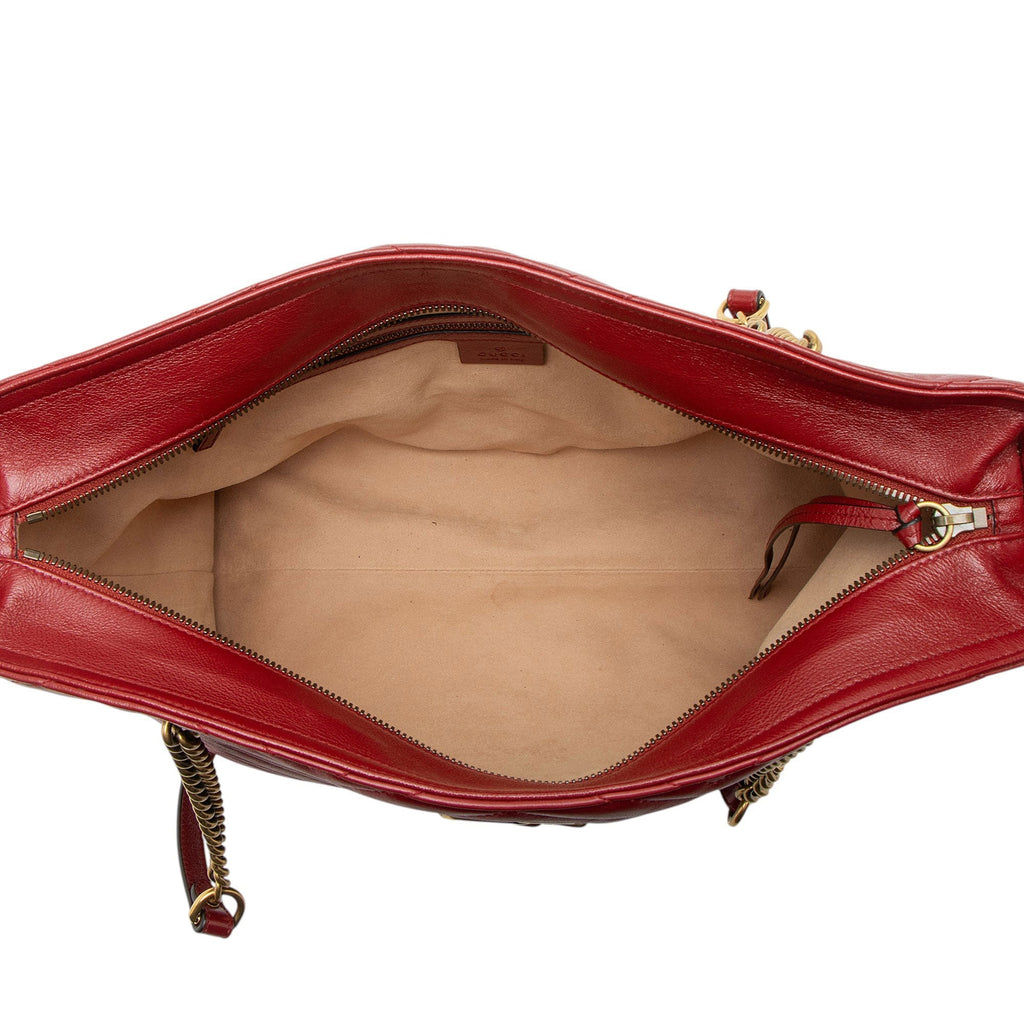 Gucci Matelasse Calfskin GG Marmont Medium Chain Tote