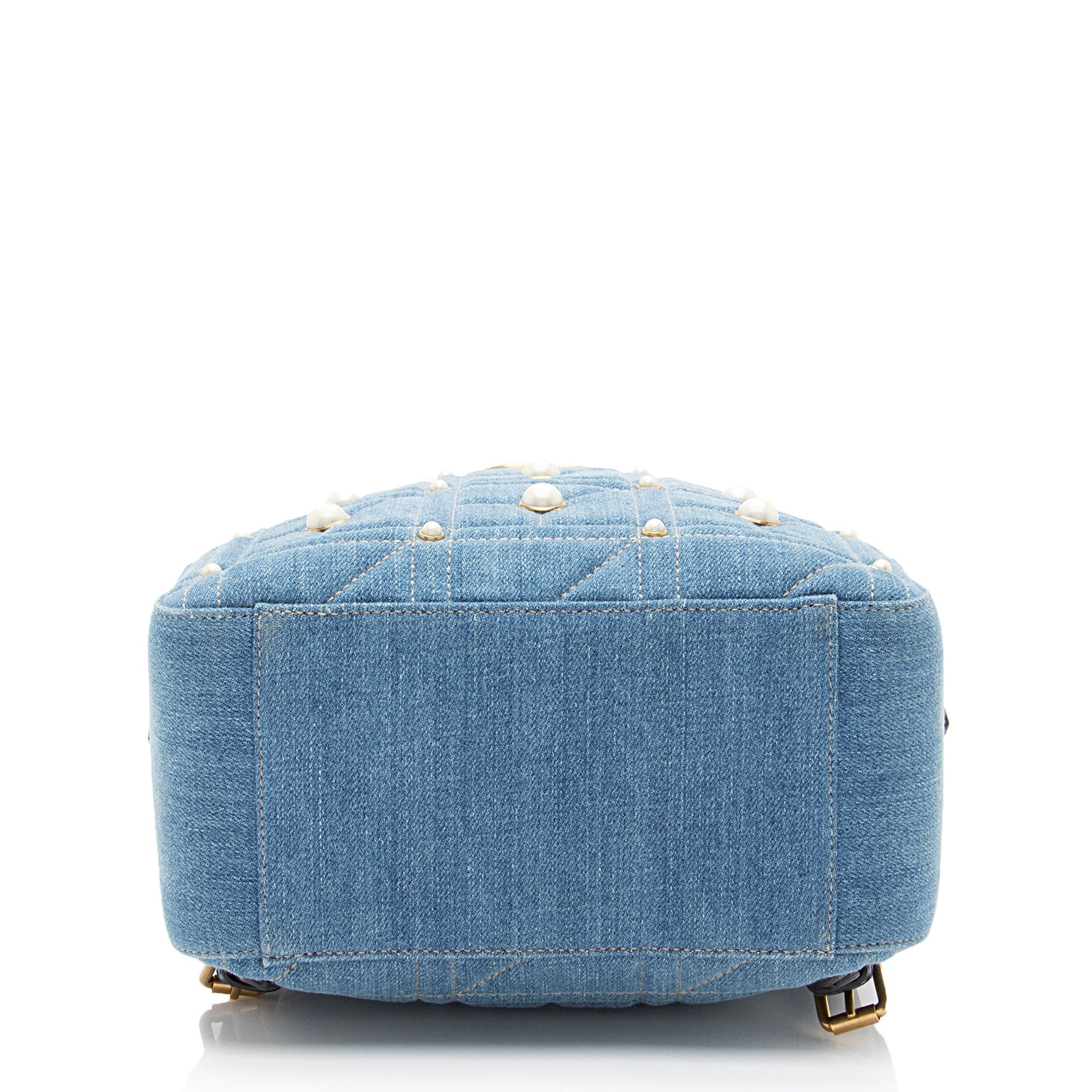 Gucci Matelasse Denim Pearl GG Marmont Backpack