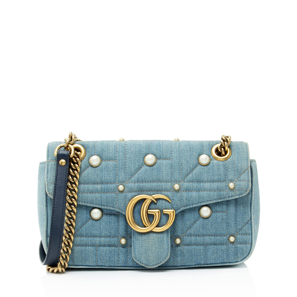 Gucci Matelasse DLBim Pearl GG Marmont Medium Flap Bag