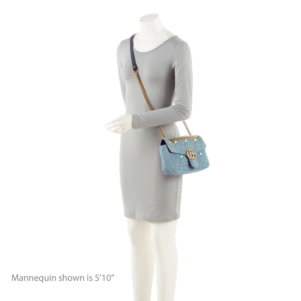 Gucci Matelasse DLBim Pearl GG Marmont Medium Flap Bag