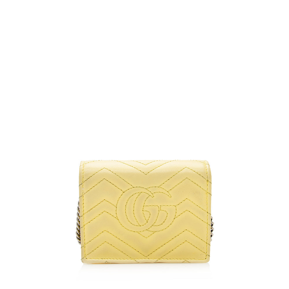 Gucci Matelasse Gucci Marmont Card Case Wallet on Chain (SHF-20806)