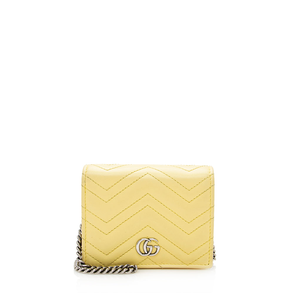 Gucci Matelasse Gucci Marmont Card Case Wallet on Chain (SHF-20806)