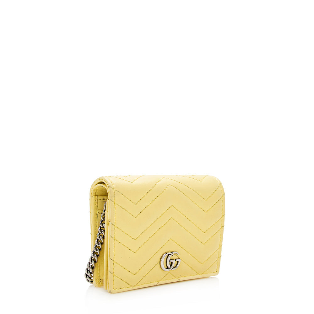 Gucci Matelasse Gucci Marmont Card Case Wallet on Chain (SHF-20806)
