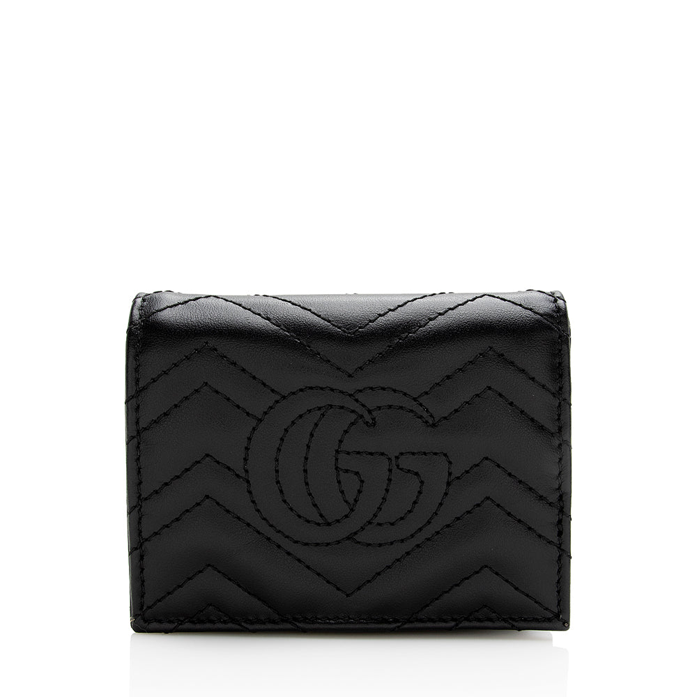 Gucci Matelasse Gucci Marmont Card Case Wallet (SHF-21334)