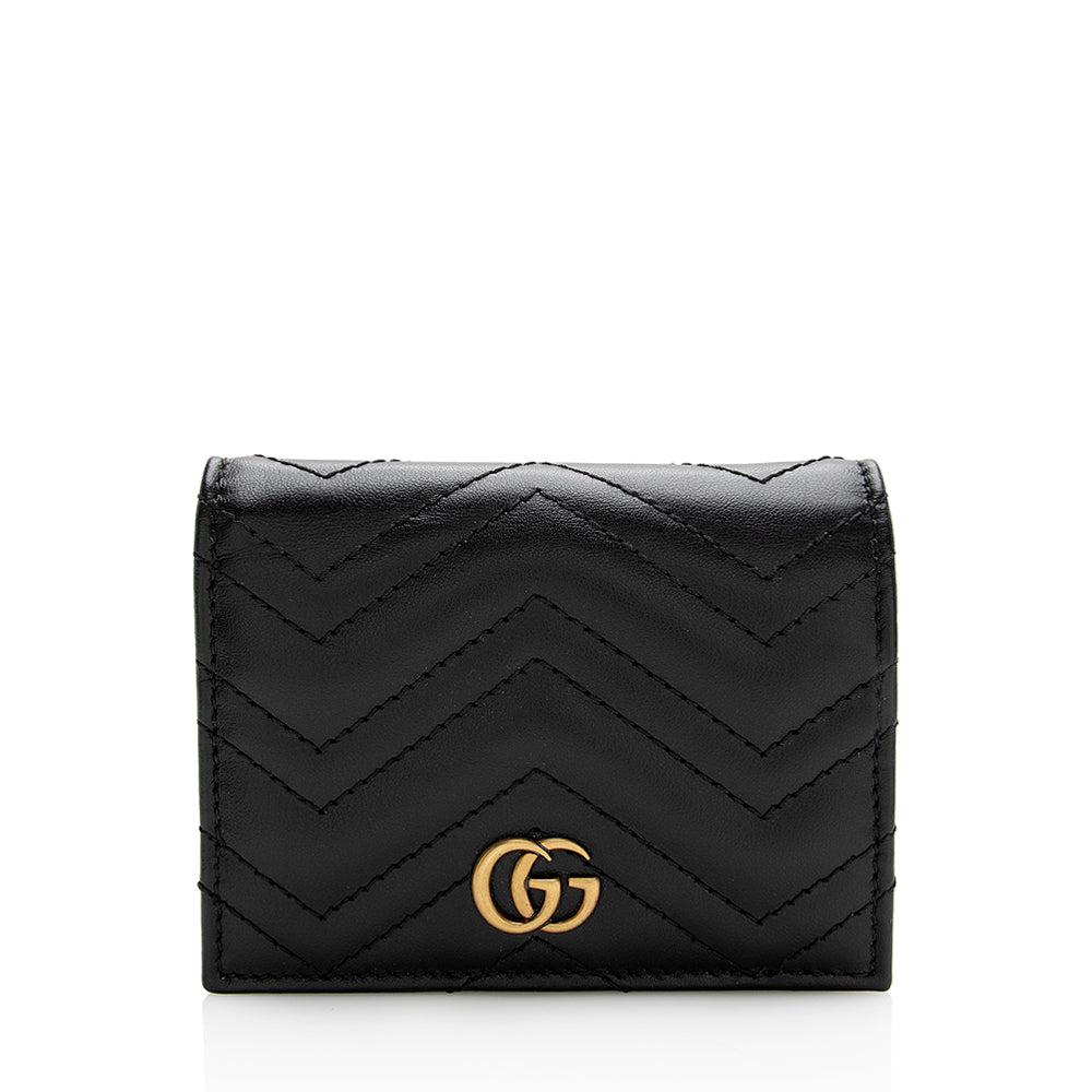 Gucci Matelasse Gucci Marmont Card Case Wallet (SHF-21334)