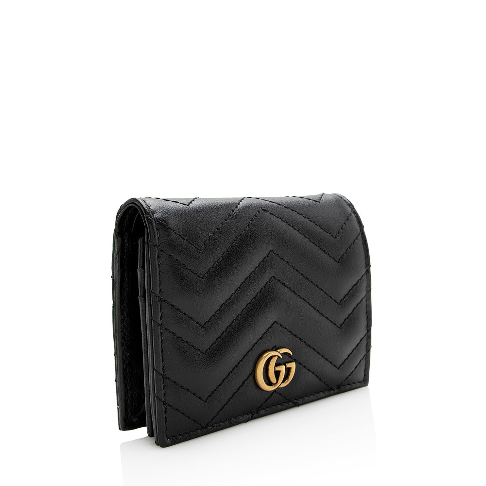 Gucci Matelasse Gucci Marmont Card Case Wallet (SHF-21334)