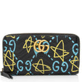 Gucci Matelasse Leather GG Marmont Ghost Zip Around Wallet