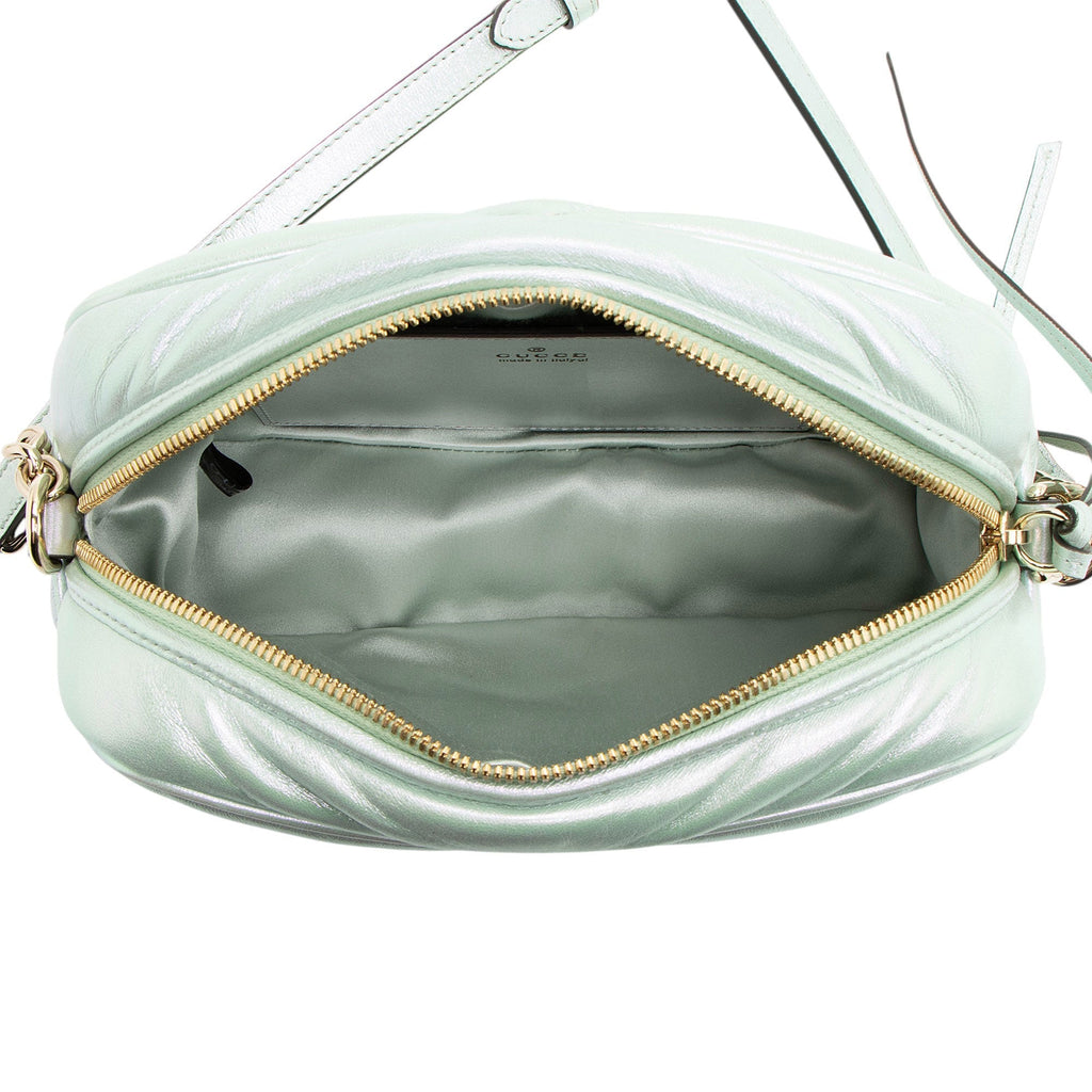 Gucci Iridescent Chevron Matelasse Leather GG Marmont Small Camera Bag
