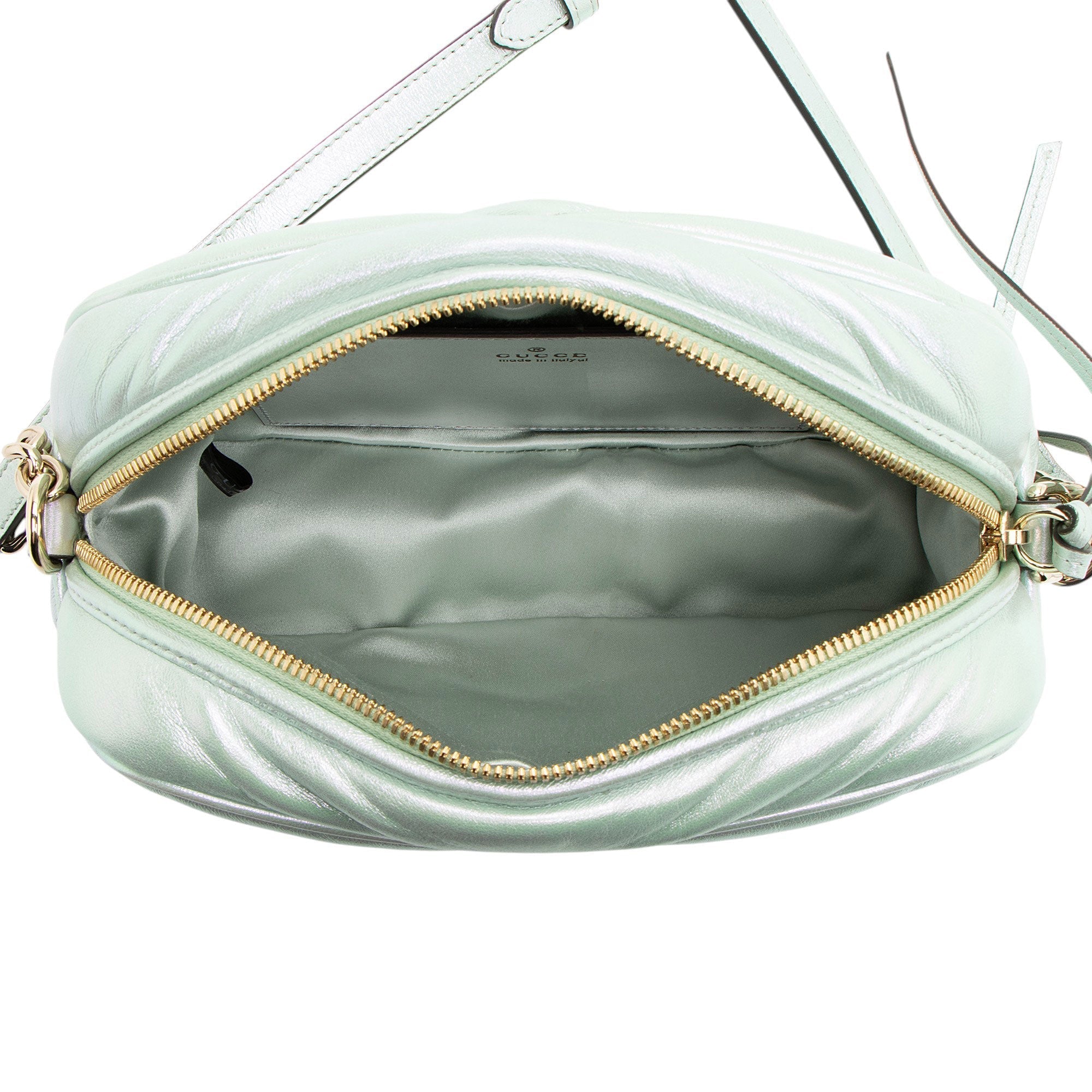 Gucci Iridescent Chevron Matelasse Leather GG Marmont Small Camera Bag