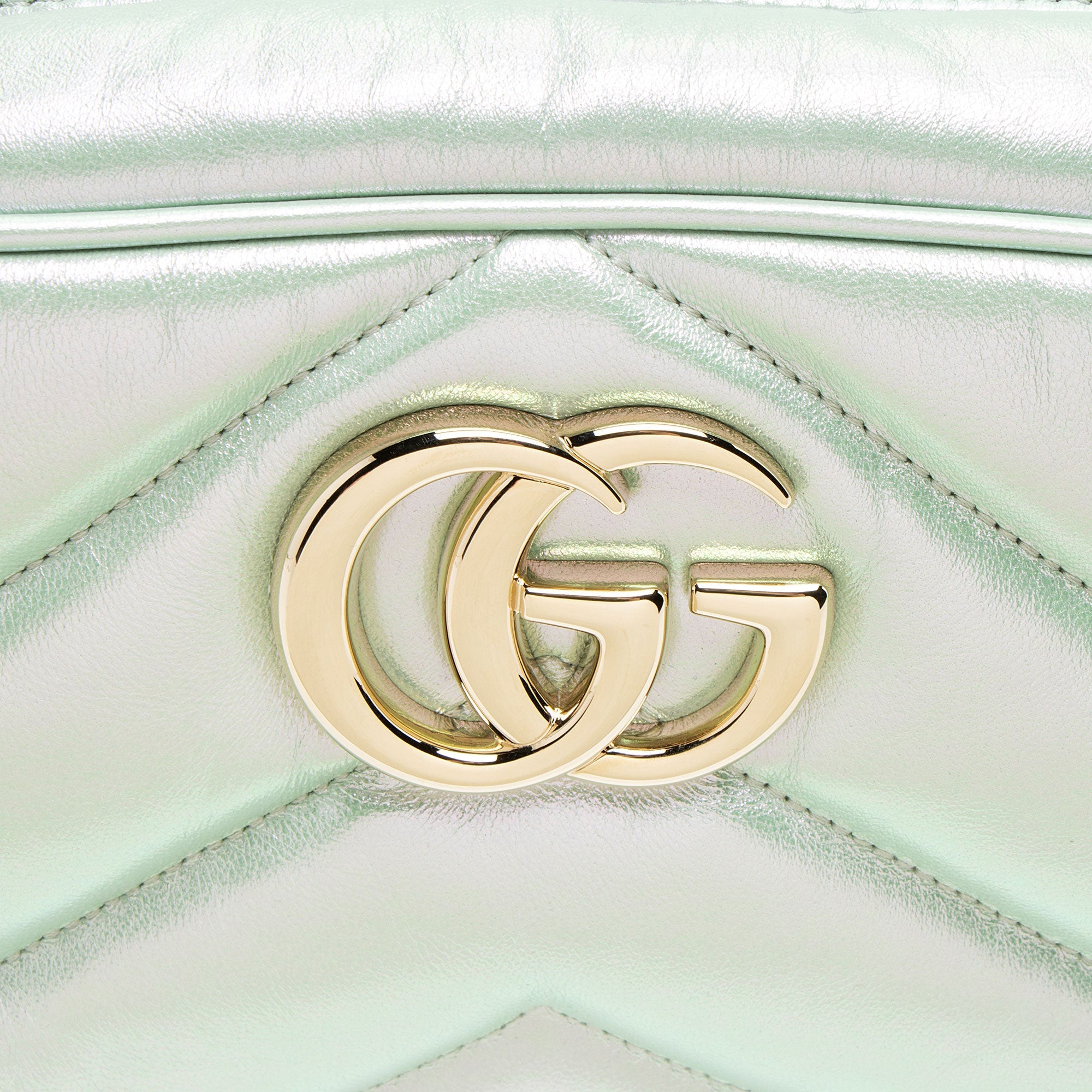 Gucci Iridescent Chevron Matelasse Leather GG Marmont Small Camera Bag