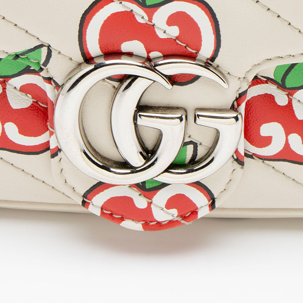 Gucci Matelasse Leather Apple GG Marmont Mini Flap Bag